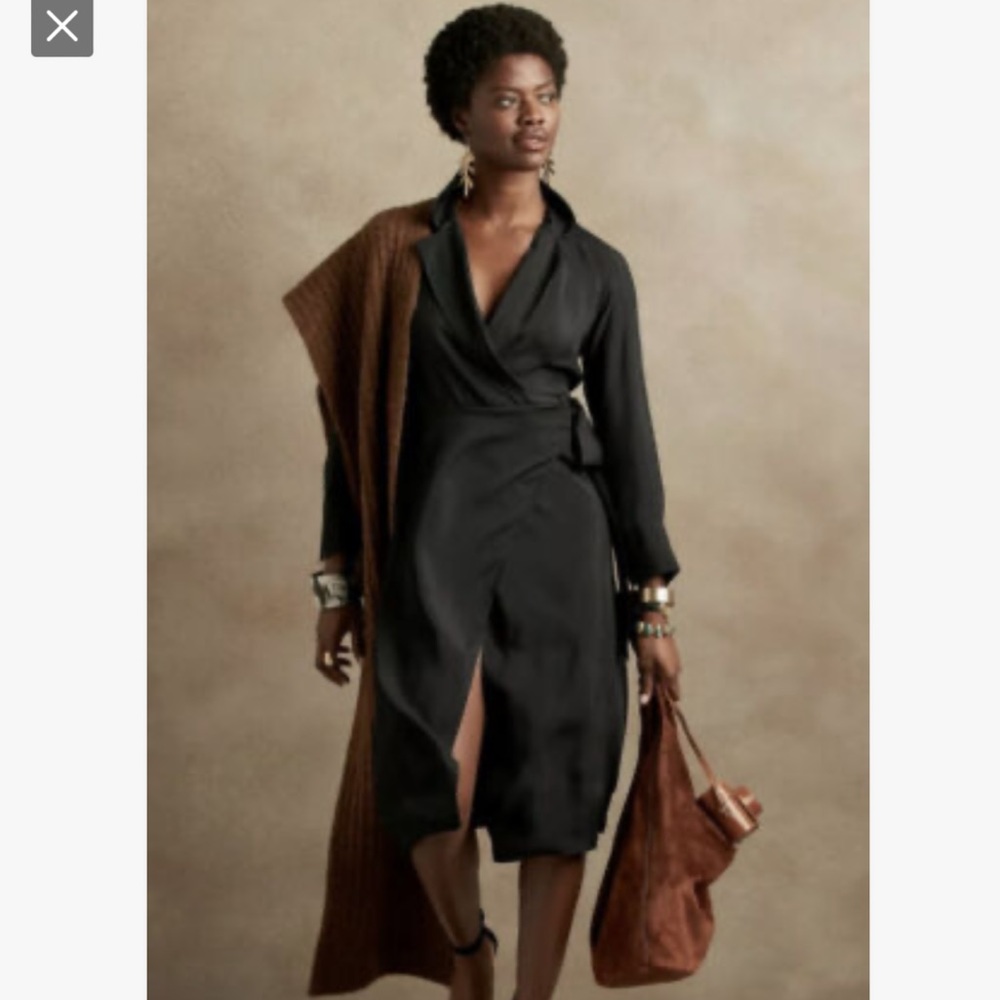 Banana Republic blazer wrap dress in WHITE